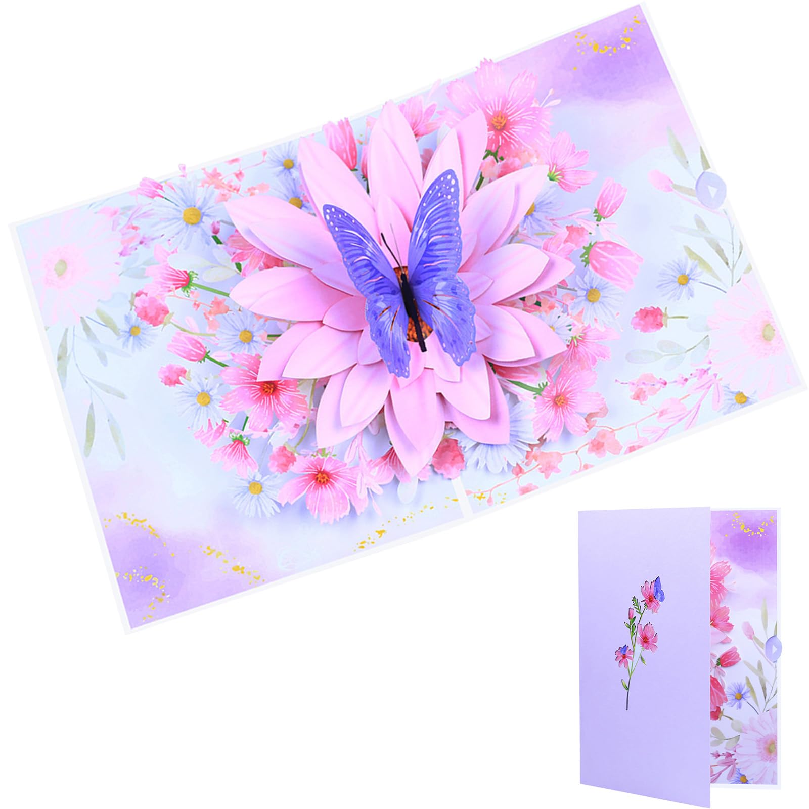 Ligynotu 3D Pop Up Flower Birthday Card with Envelope for Women