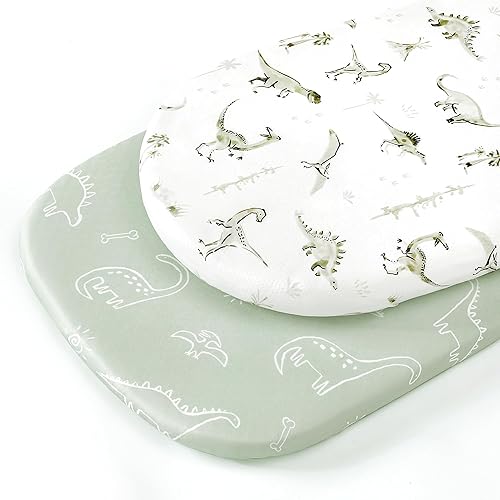 Miniatura 2 de Juego de sábanas ajustadas ultra suaves para cuna, 2 unidades, ajuste universal para cunas, cesta de moisés, colchón ovalado y rectangular, seguro y