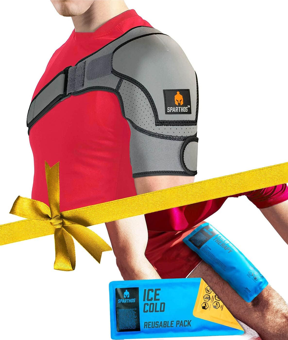Sparthos Shoulder Brace [Size XXL] x Ice Packs for Injuries