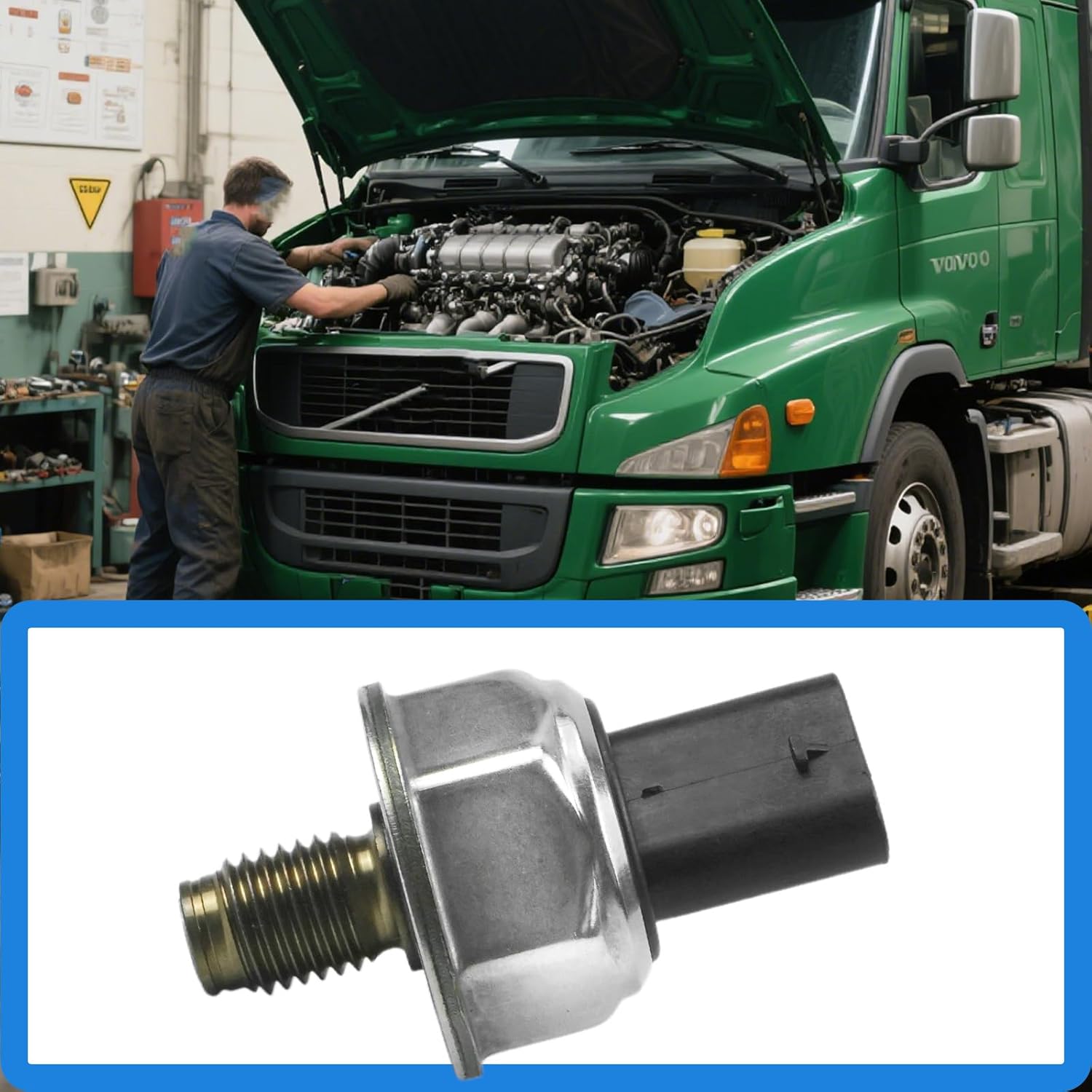 23488939 Fuel Rail Pressure Sensor Fits for Volvo D13 Replacement for 7210-0545 85PP47-03 22720182