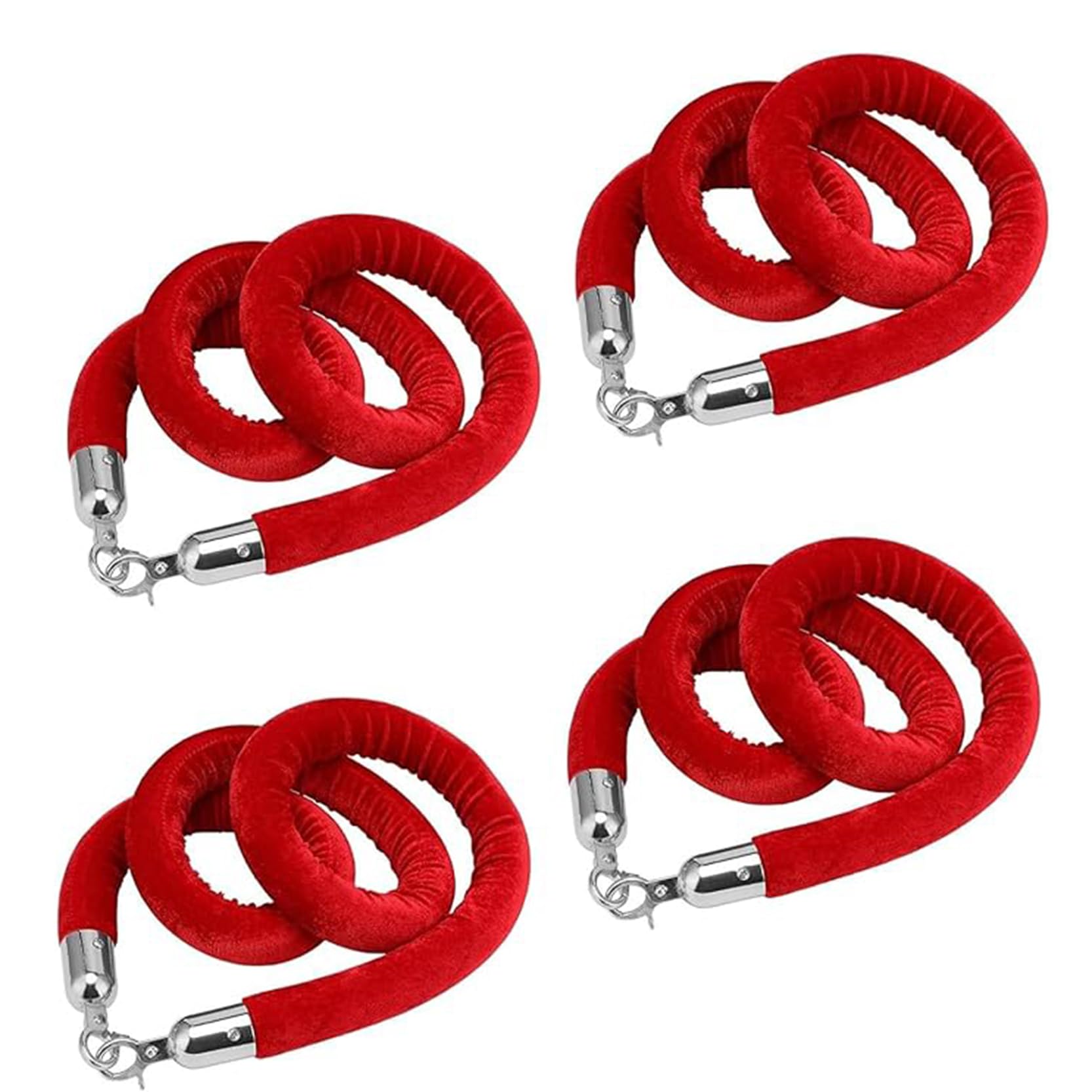 Cordes de guidage en velours pour mariages et fêtes avec attaches argentées
