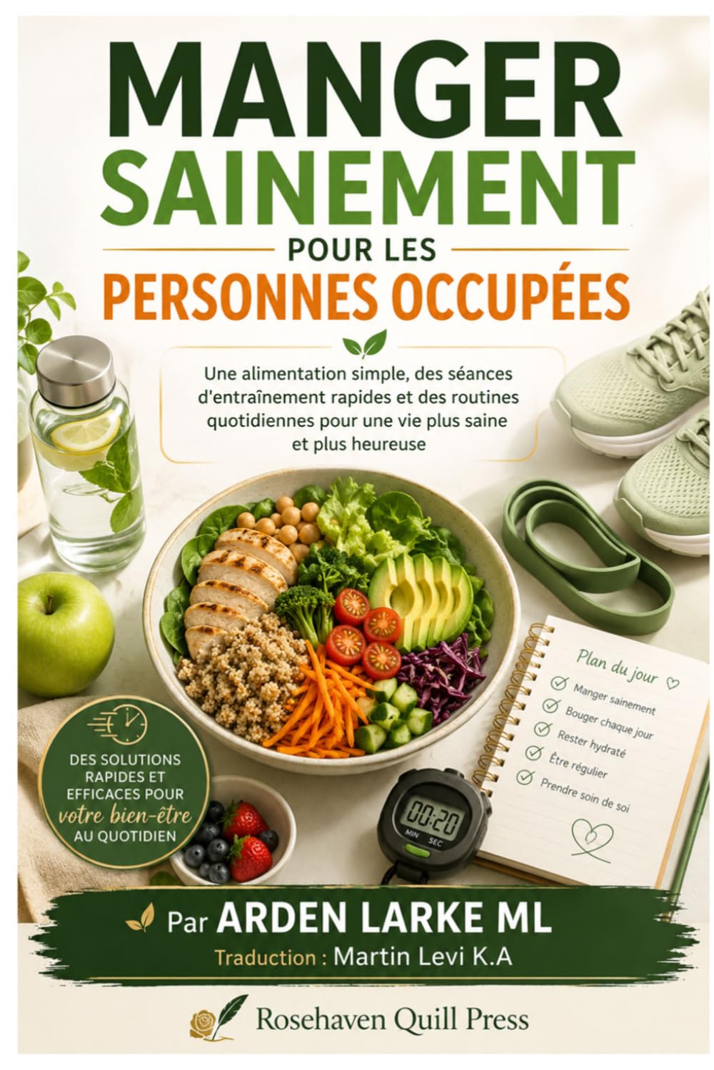 Manger sainement pour les personnes occupées: Une alimentation simple, des séances d'entraînement rapides et des routines quotidiennes pour une vie plus saine et plus heureuse