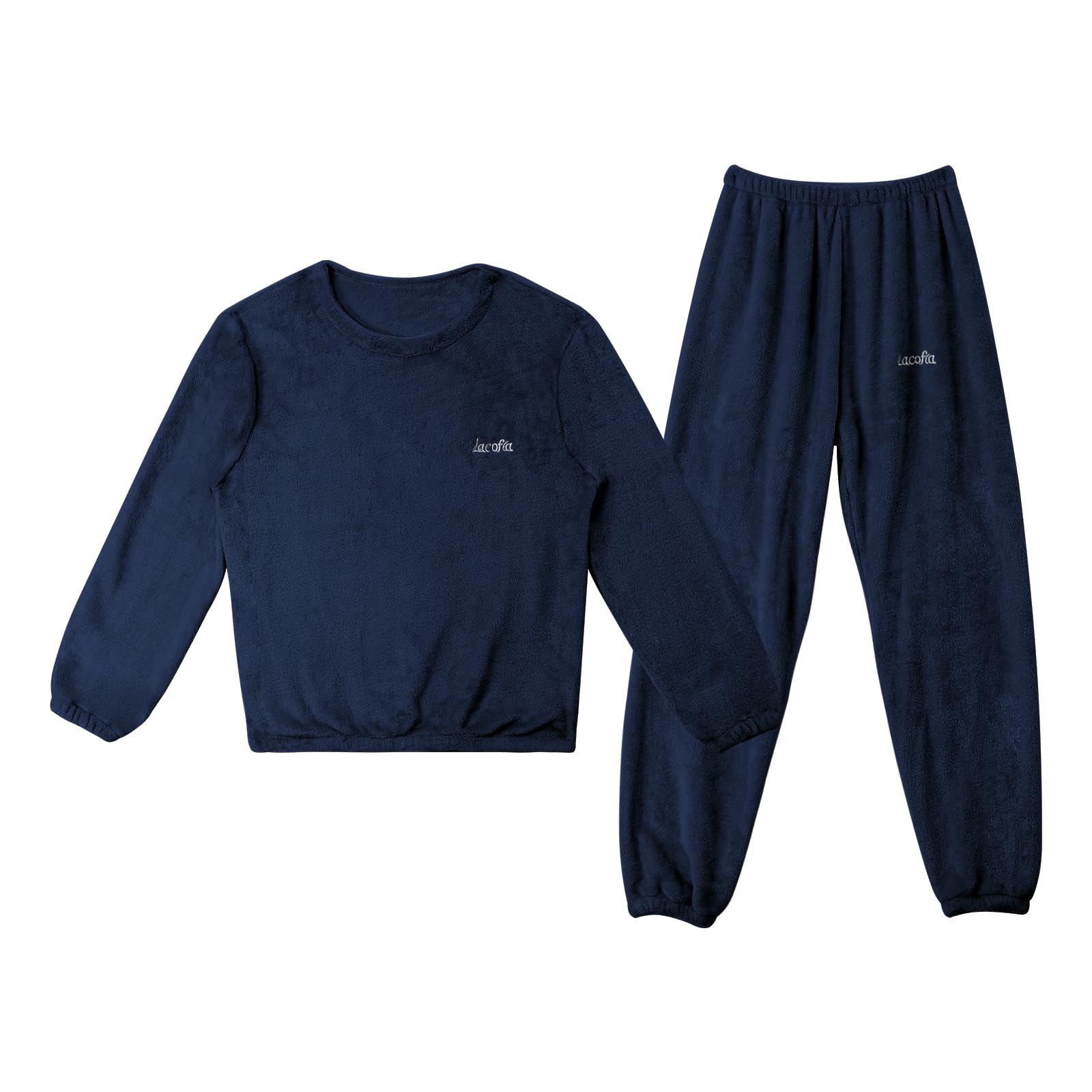 LACOFIA Ensembles de Pyjama Enfant Hiver en Polaire 2 Pièce Vêtements de Nuit à Manches Longues Garçons Filles Loungewear Chaud