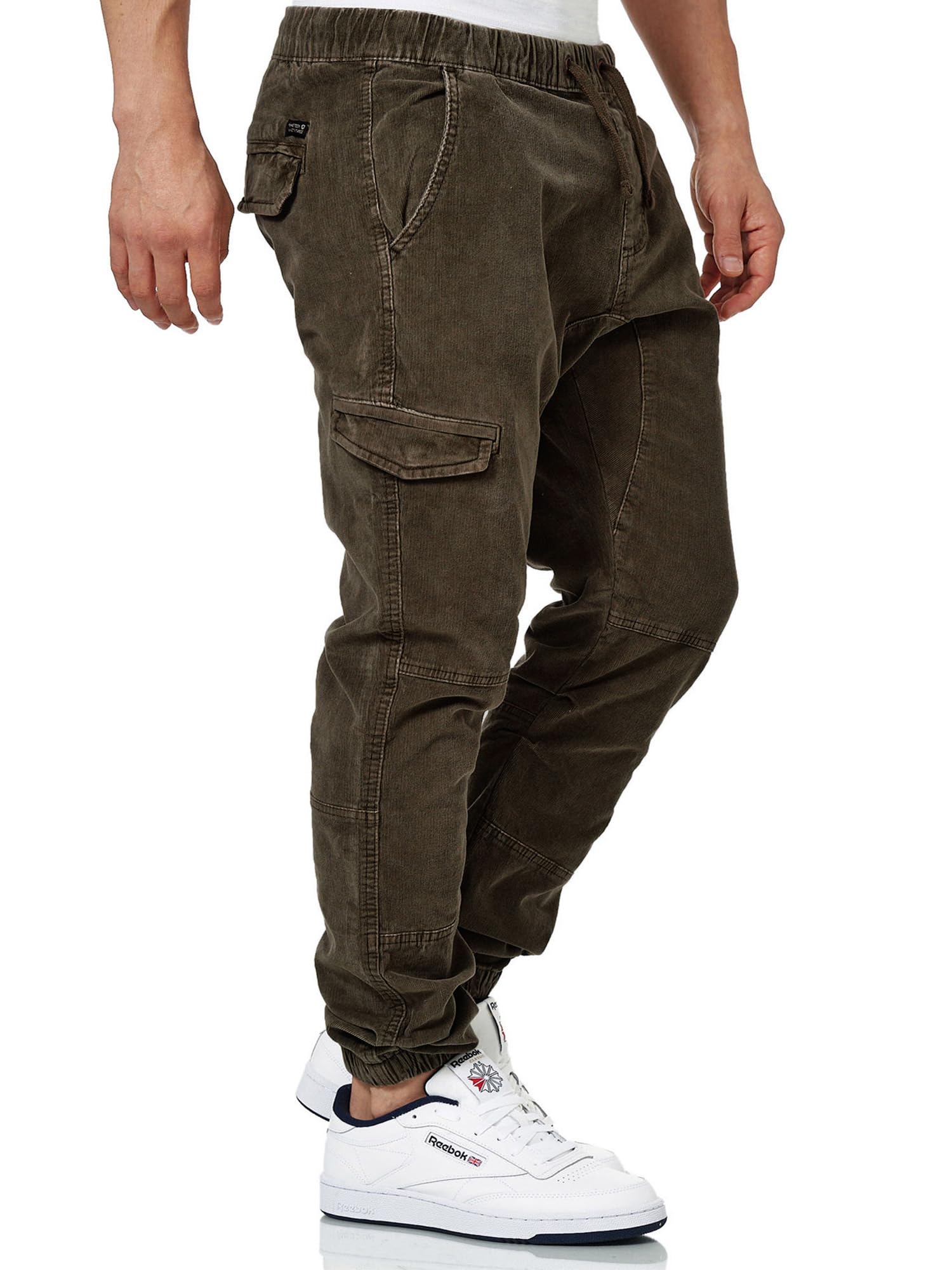 Indicode Uomini Walker Cargo Pants | Pantaloni Cargo in Corda Elasticizzata