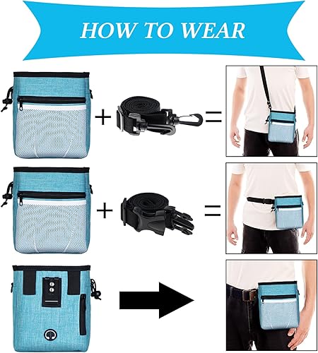 Miniatura 4 de STMK Bolsa de golosinas para perros, kit de entrenamiento de clicker para perros, bolsa de entrenamiento para perros para entrenamiento, 3 formas de