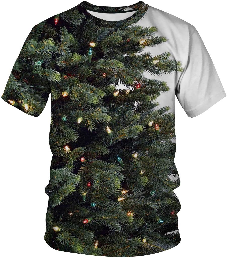 TENMET Mens Womens 3D Print Ugly Novelty Christmas T-Shirt Short Sleeve