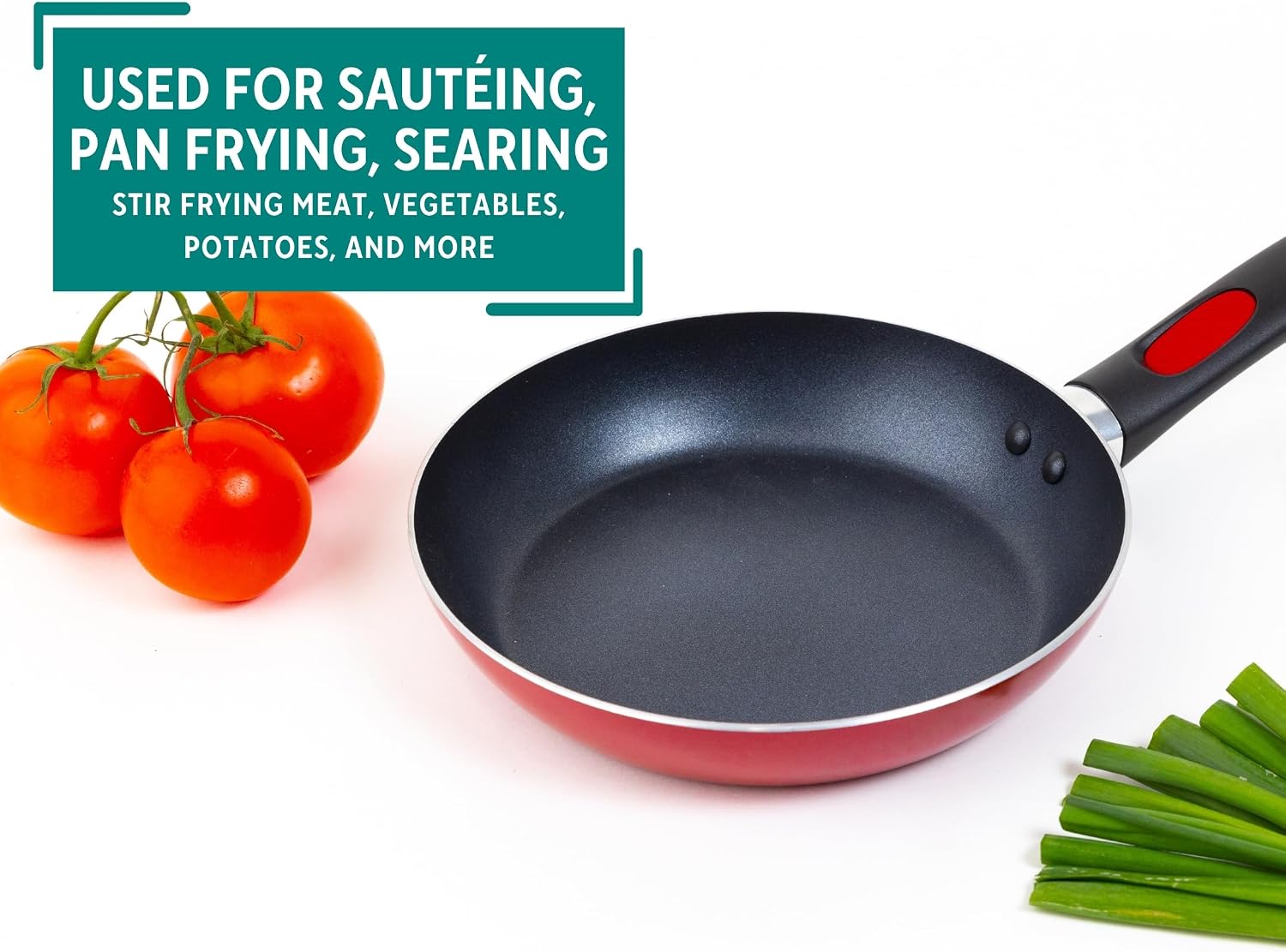 Mirro A79602 Get A Grip Aluminum Nonstick Fry Pan Cookware, 8-Inch, Red -