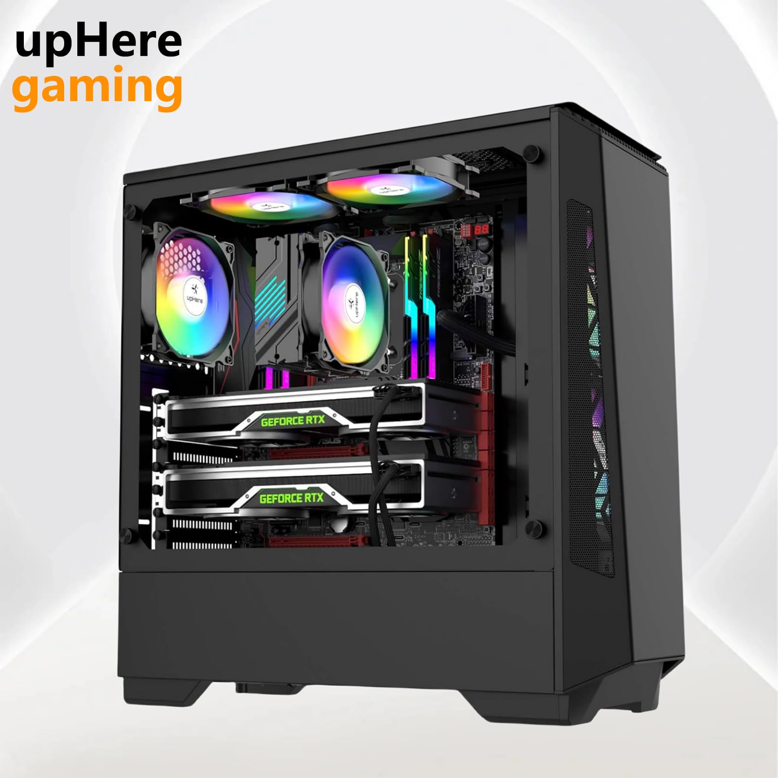 UpHere Ventilateur PC 120mm Ultra Silencieux Avec Contrôleur 5 Vitesses - Refroidissement Gaming AC 220V Pour PC, PS, TV Box - U3DC1
