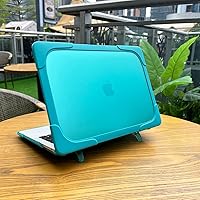 Vista 6 de Teryeefi Funda rígida para MacBook Air de 15 pulgadas M3 M2 2023 2024 [modelo A3114/A2941], resistente protección completa plegable con funda