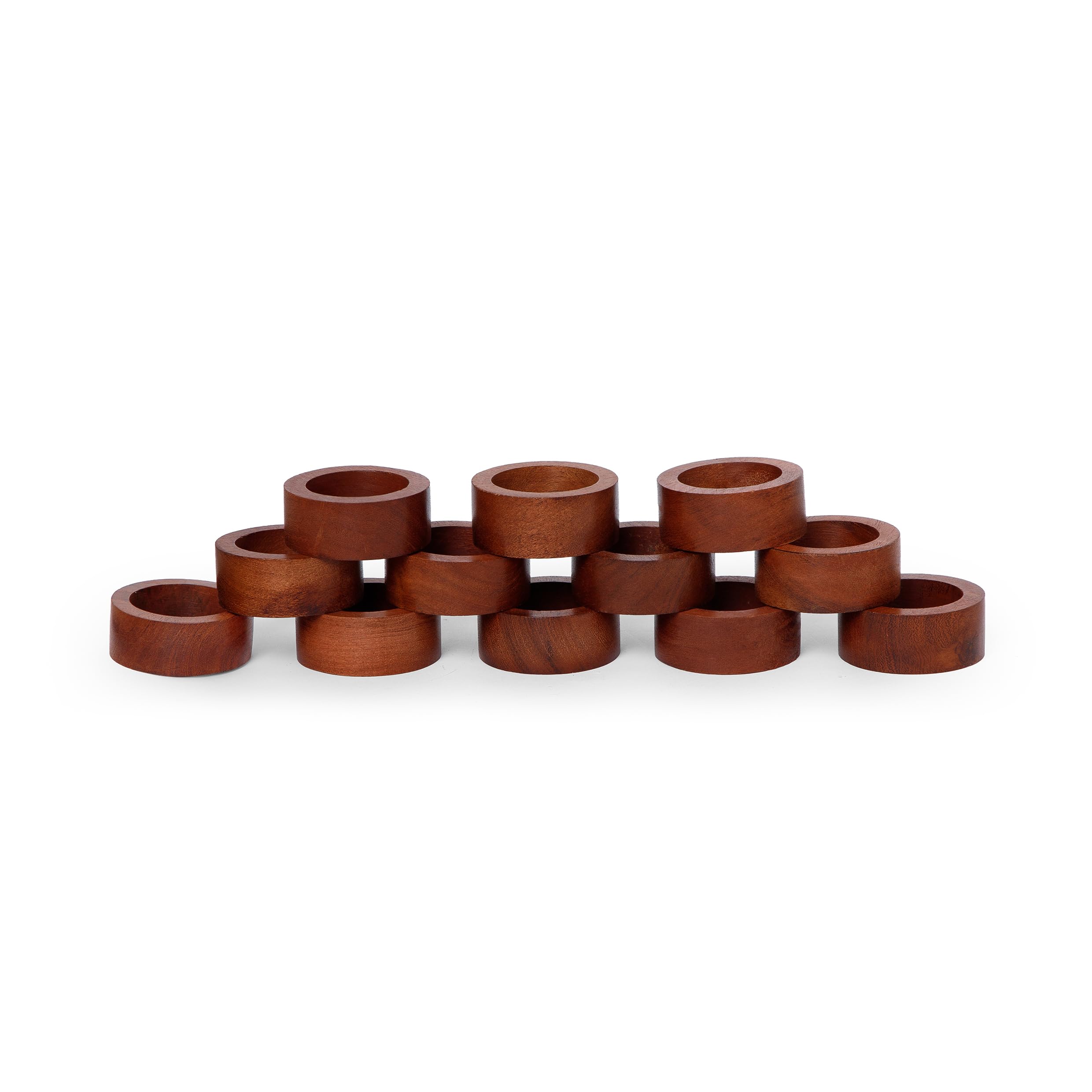 Light & Pro Natural Lightnpro Wooden Decorative Napkin Rings Set Of 12, Serviette Napkin Rings Bulk For Party Decoration, Table Top Décor For Dinning Table, Everyday, Christmas, Easter Family Gatherings