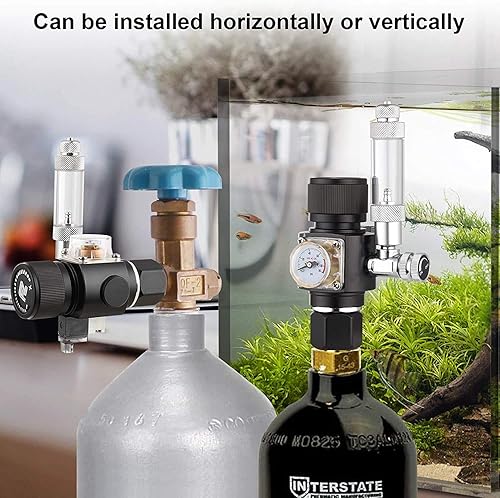 Miniatura 4 de FZONE Acuario Regulador de CO2 Mini Serie V3.0 Dual Stage con Solenoide DC y Contador de Burbujas Válvula de Retención Compatible Paintball Tanque