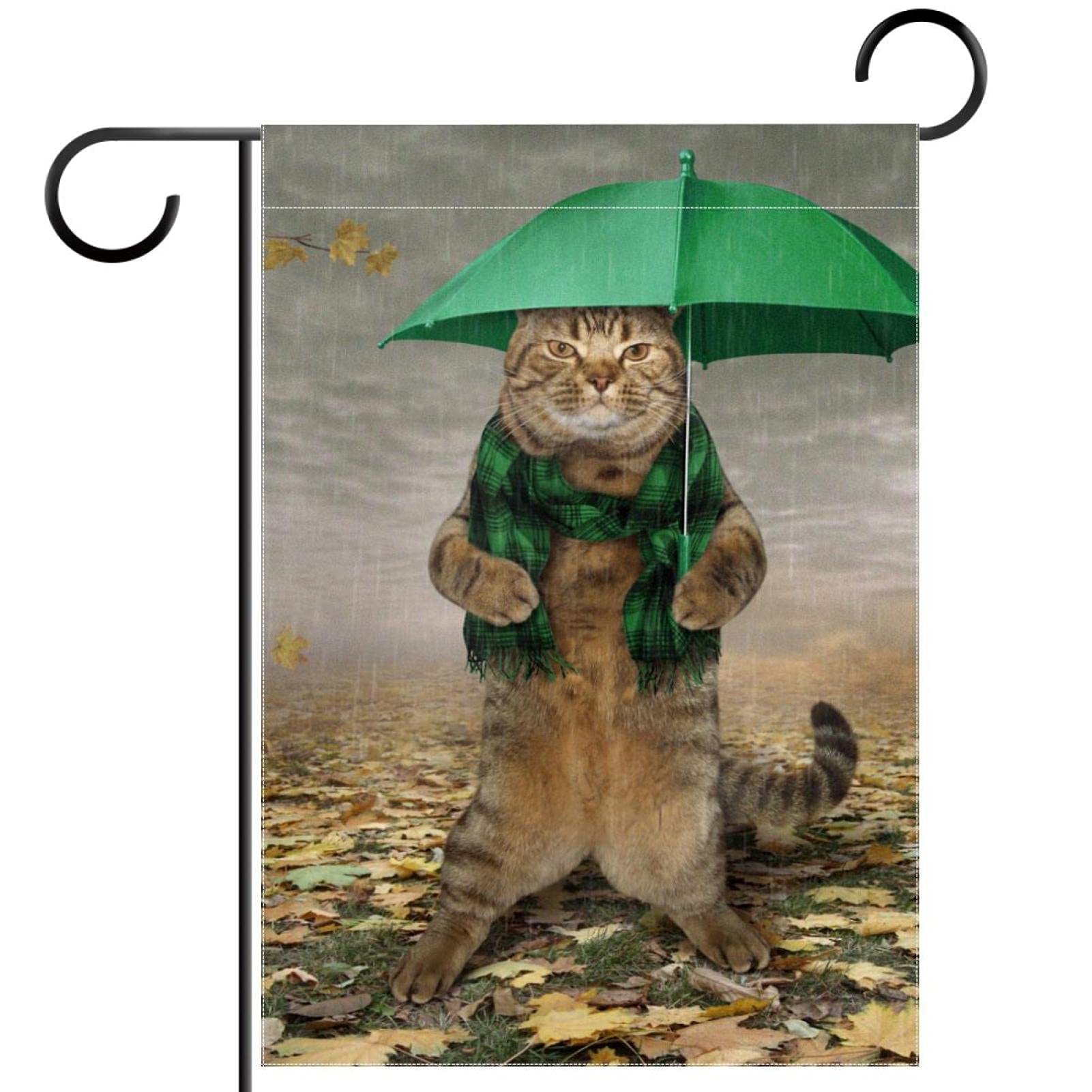 Hello Winter Gartenflagge – Süße Katzen-Motiv, Doppelseitig, 31,8x45,7 Cm, Wetterfest