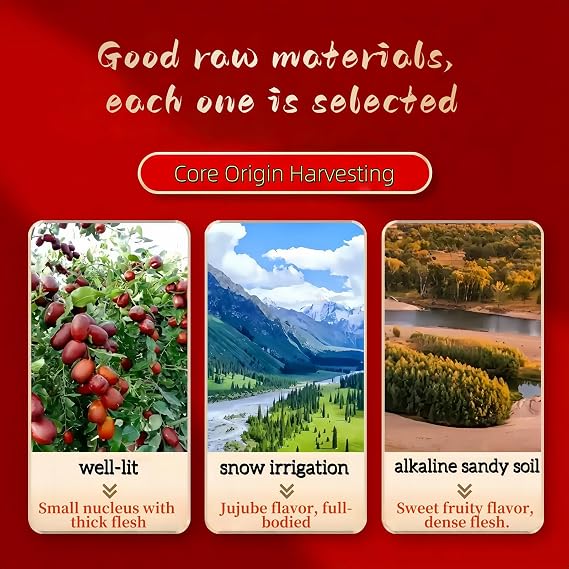 Perfect dates,Jujube dates,Red date Dried fruit 17.6 oz (500 g) - for baking, cooking, and snacking, sweet, chewy, and delicate in a jar