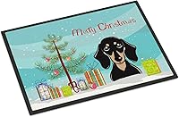 Vista 250 de Caroline's Treasures BB1449JMAT - Tapete de bienvenida de carlino negro, 24 x 36 pulgadas, tapete azul para puerta delantera, para interiores