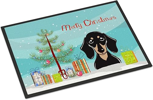 Miniatura 250 de Caroline's Treasures BB1449JMAT - Tapete de bienvenida de carlino negro, 24 x 36 pulgadas, tapete azul para puerta delantera, para interiores