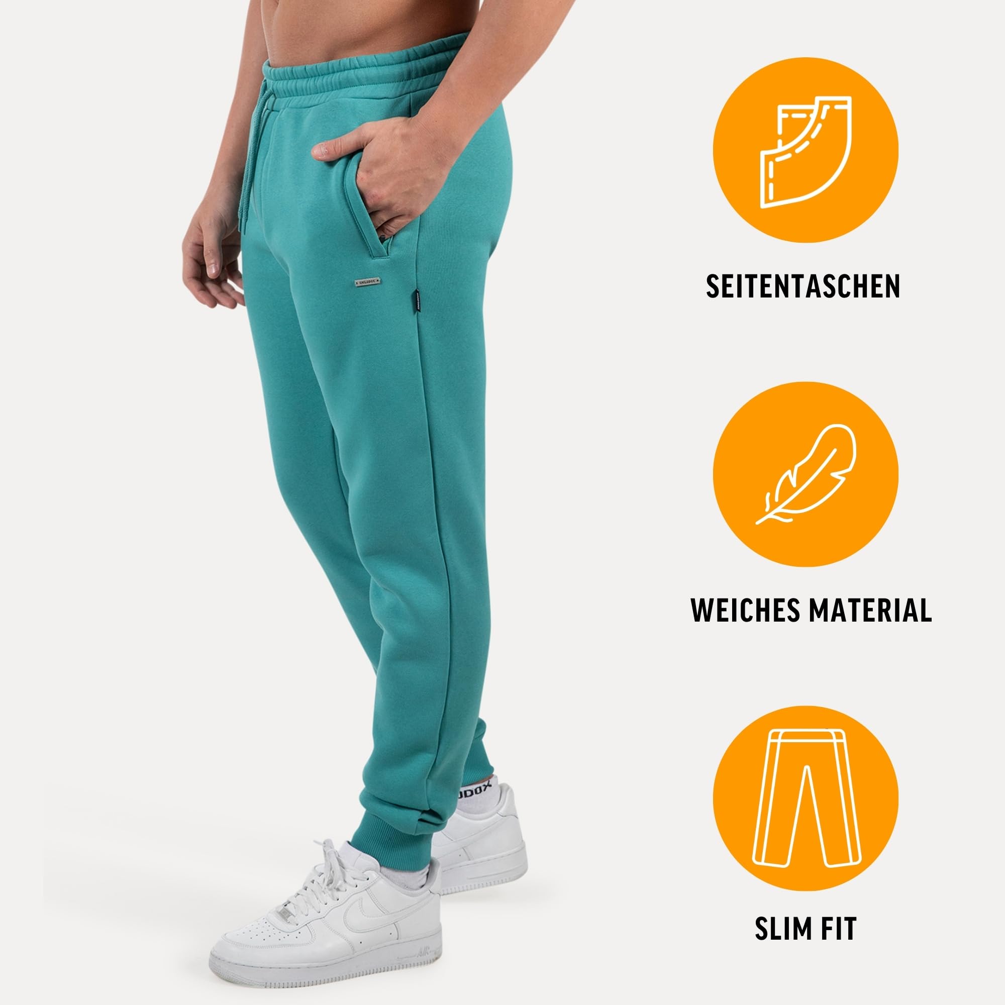 SMILODOX Jogginghose Herren Thilo, Bequeme Sweathose mit elastischem Bund, Bündchen an den Knöcheln, praktischen Seitentaschen, dezentem Logo, Vielseitig tragbare Freizeithose für Alltag & Sport