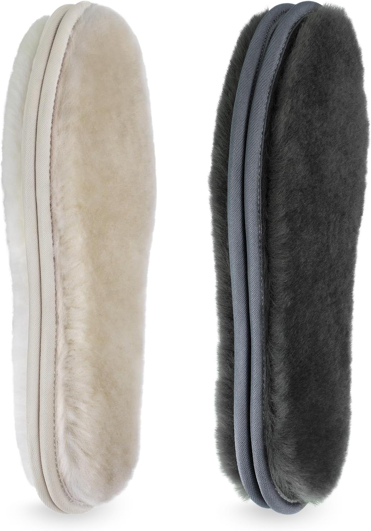 LARGERED2 Pairs Genuine Sheepskin Insoles, Furry Lamb Thick Shoe Insoles for Women Men, Soft Cosy Fluffy Wool Replacment Insole for Slippers Wellies Clog Work Boots, Shearling Insoles
