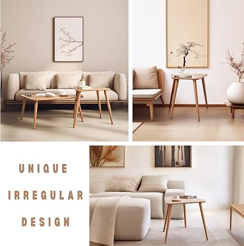 Miniatura 6 de Mesa auxiliar, mesa auxiliar, mesa de sode, mesa de acento, mesitas de noche, mesa auxiliar de madera, mesa auxiliar de madera natural para sala de