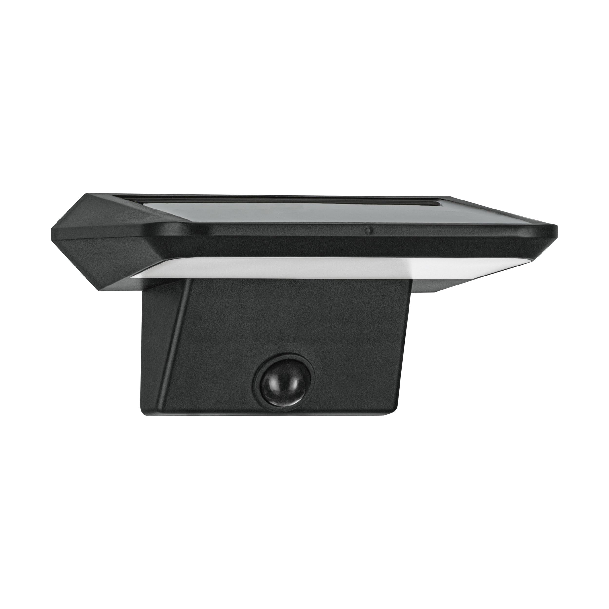 Eglo LED Outdoor wall lamp Porrassa, Outside Solar Light with Motion Detector and Twilight Sensor, Porch Lighting Made of Black Plastic, IP44