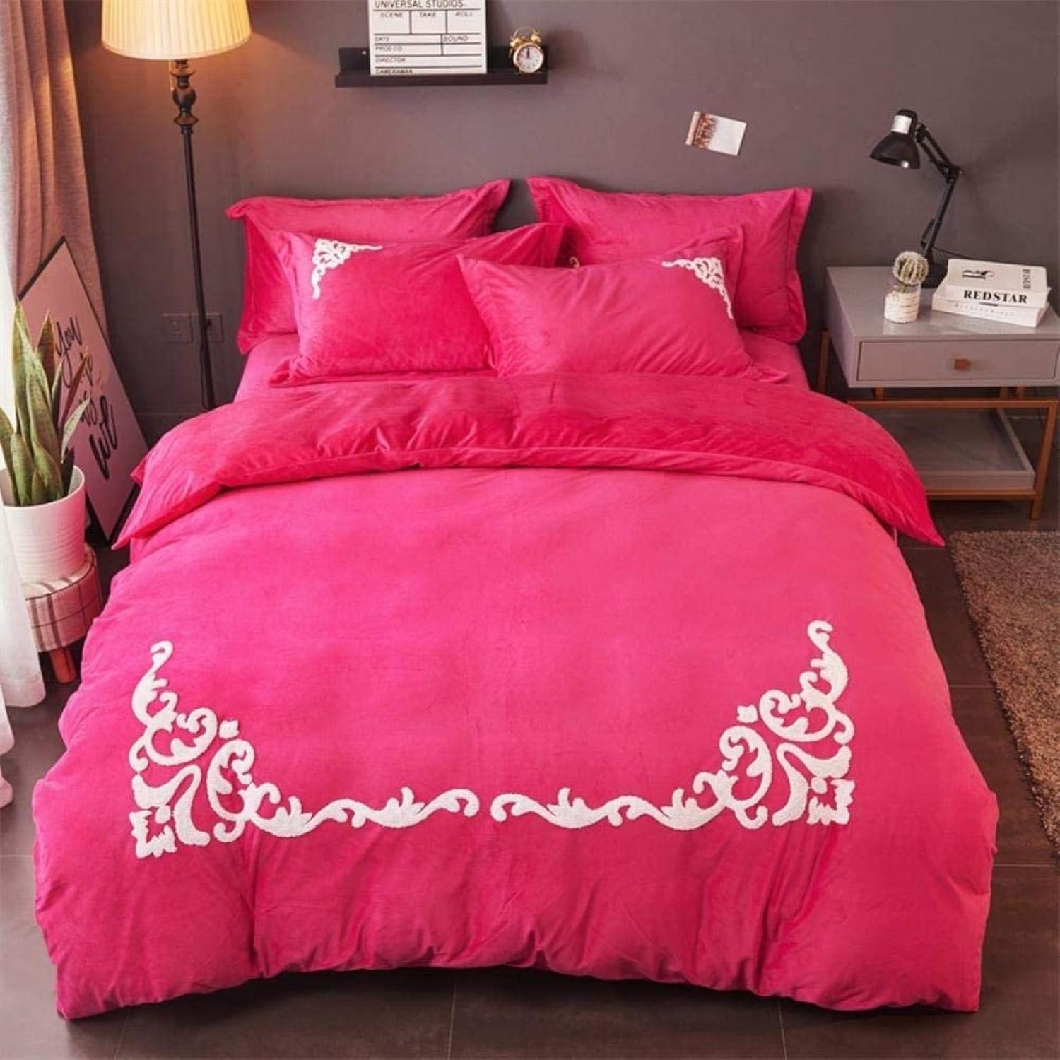 teddy fleece bedding set,Alpine Fleece Double Duvet Set Grey,Thick warm