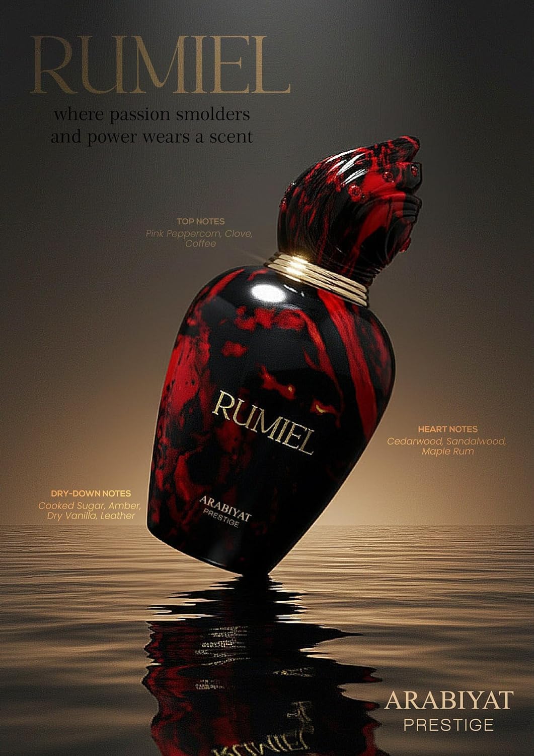 Arabiyat Prestige Rumiel - Eau de Parfum unisex para hombre y mujer, 100 ml, fabricado en los Emiratos Árabes Unidos