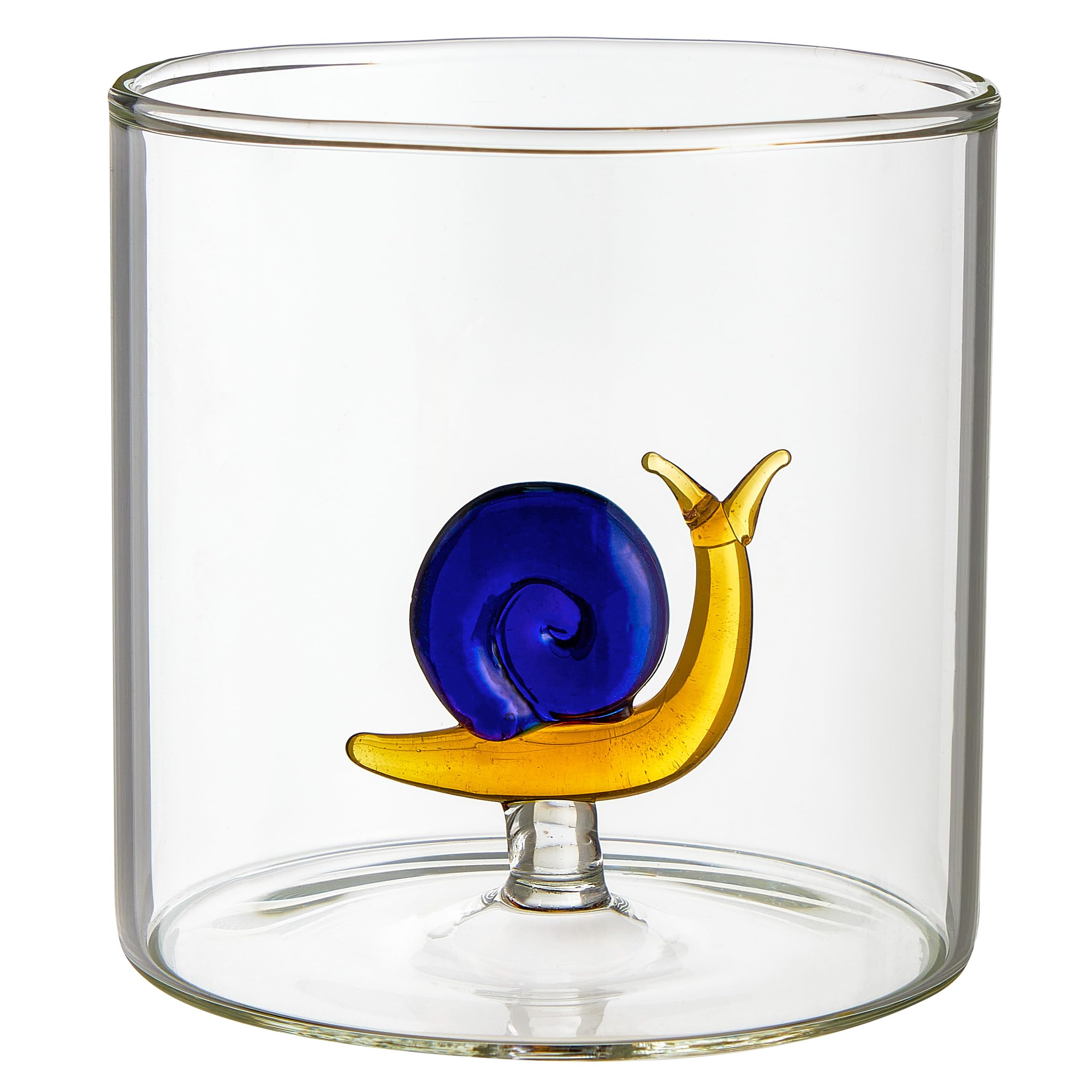 Baroni Home Juego de 6 Vasos de Vidrio Borosilicato de 32 cl, Vasos Transparentes de Colores Surtidos, Lavables en Lavavajillas, 8 X 8,5 cm, Animales