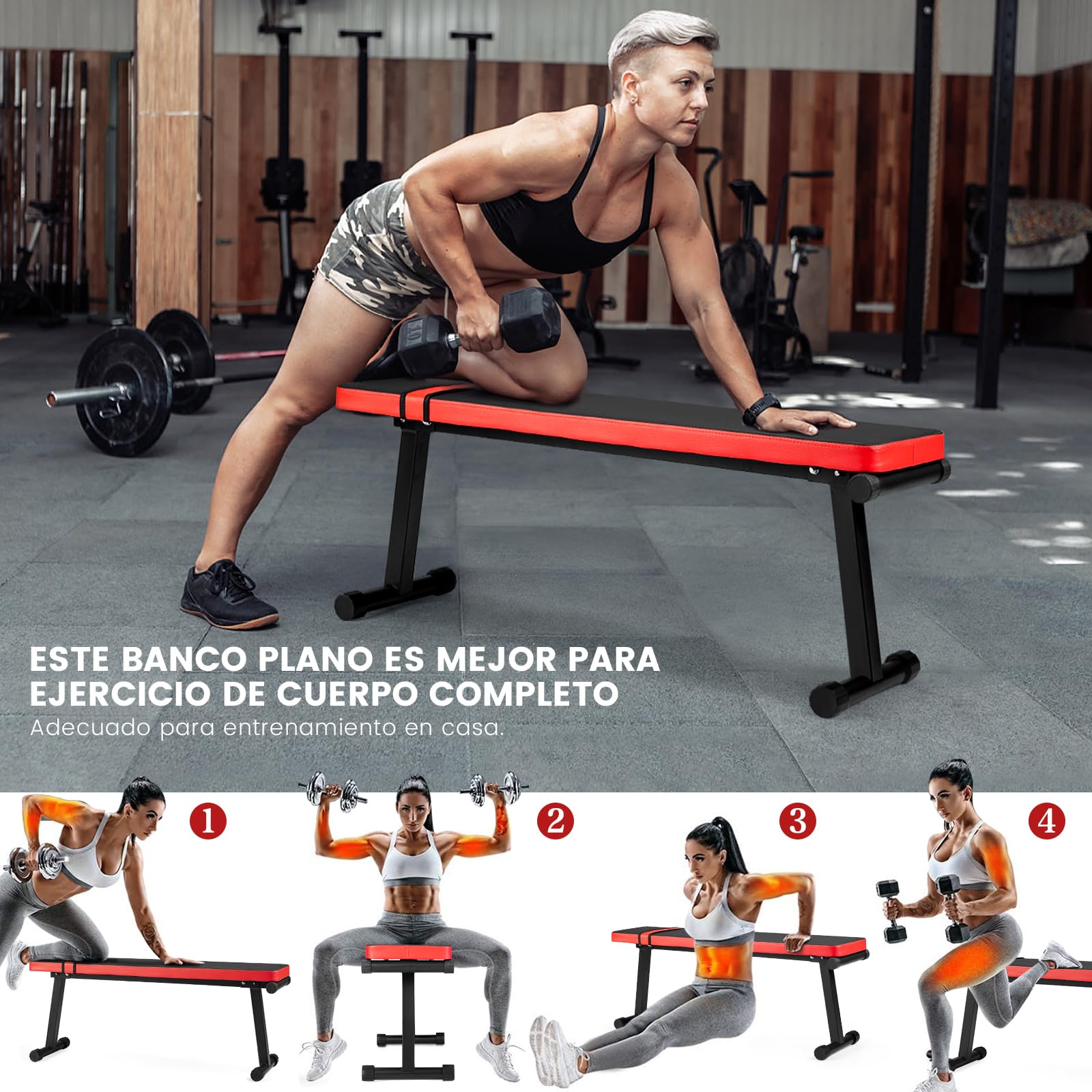 Tríceps Press Con Mancuerna En Banco Plano Triceps En Banco Plano