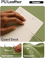 Vista 3 de YSAGi Protector de escritorio de cuero, tapete de oficina, alfombrilla grande para mouse, secante antideslizante de cuero PU, escritorio