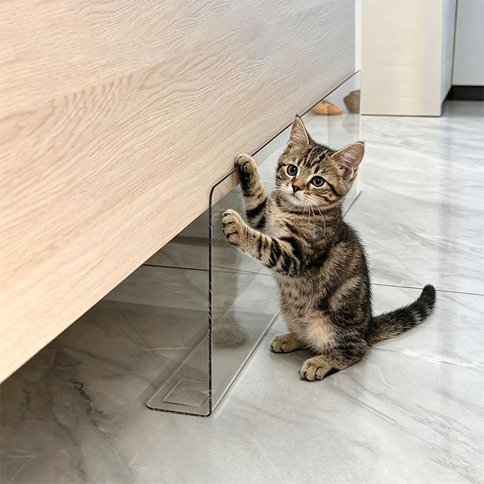 Under Couch Blocker for Cats/Pets/Dogs, Furniture Crevice Barrier Bumpers Stop Items from Going, Clear Space Filler between Desk and Wall(20x12in (50x30cm))