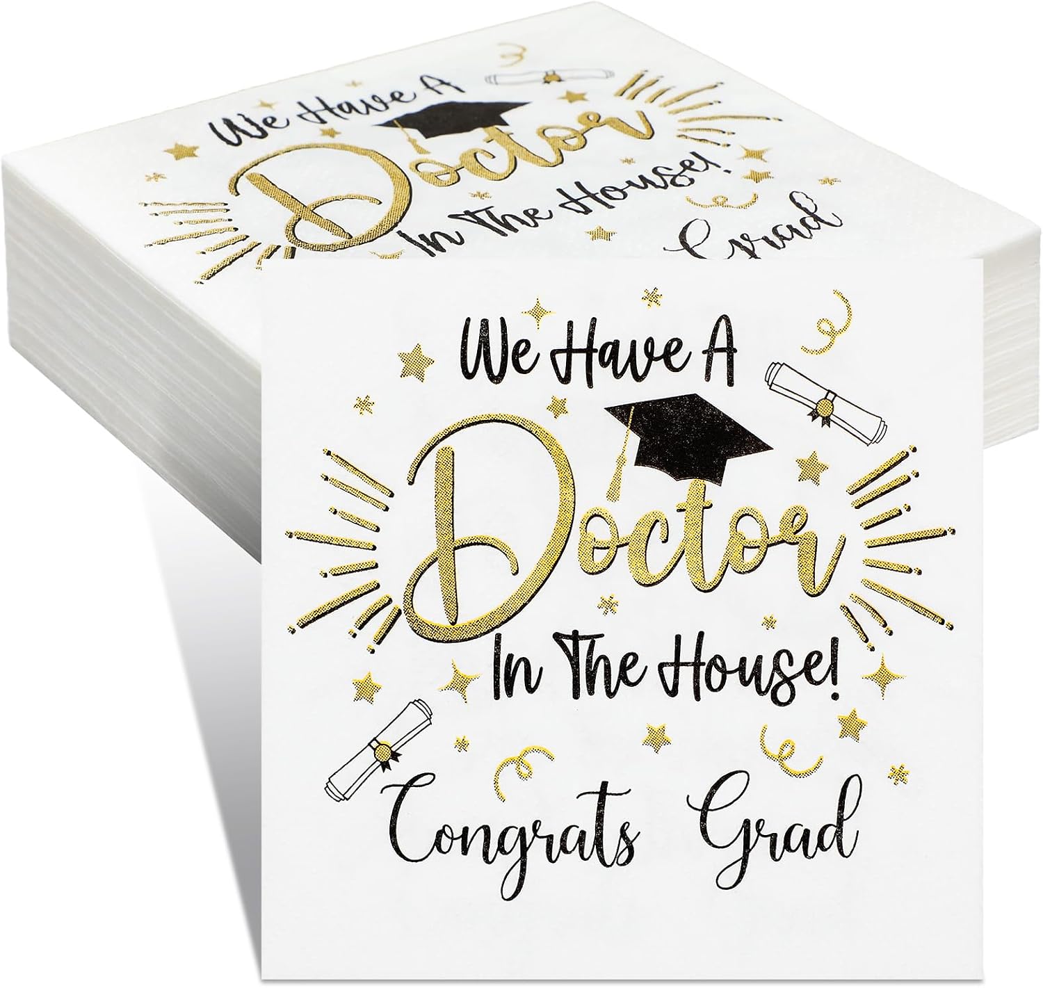 Crtiin 50 We Have a Doctor in the House Napkins Set Doctor Graduation Napkins Class of 2026 for Graduation Party Decorations Medical School Gifts(5 x 5 Inches)