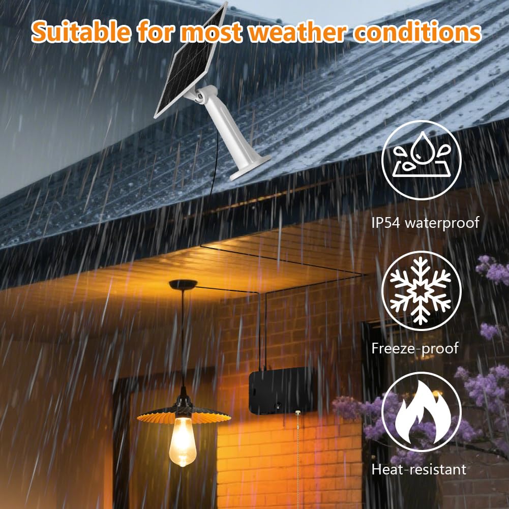 HOTUT Lámparas Solares para Exterior e Interior con Mando a Distancia, IP54 luz Automática de Anochecer a Amanecer a Prueba de Agua, Minutero, Carga USB, para Jardín, Balcón, Terraza, Pérgola, Caseta