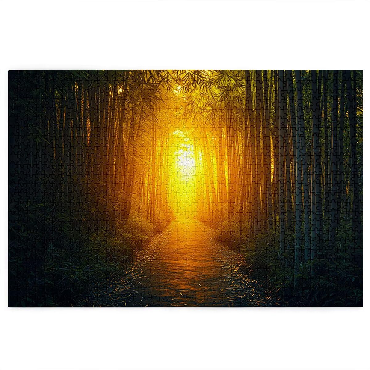 Puzzle 5000 elementów, las, zachód słońca, 5000 elementów, drewniane puzzle dla dorosłych, trudna łamigłówka, gra logiczna dla całej rodziny, drewniane puzzle, dekoracja salonu, prezenty, W-84