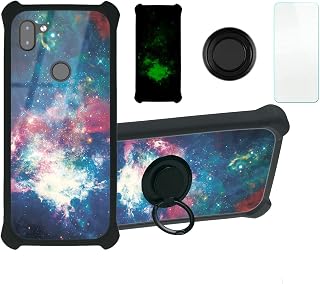 jioeuinly Orbic Q10 Case Compatible with Orbic Q10 4g LTE Phone Case Cover [with Tempered Glass Screen Protector][Hard PC + Soft Silicone][Ring Support] [Luminous Effect] YGH-YH