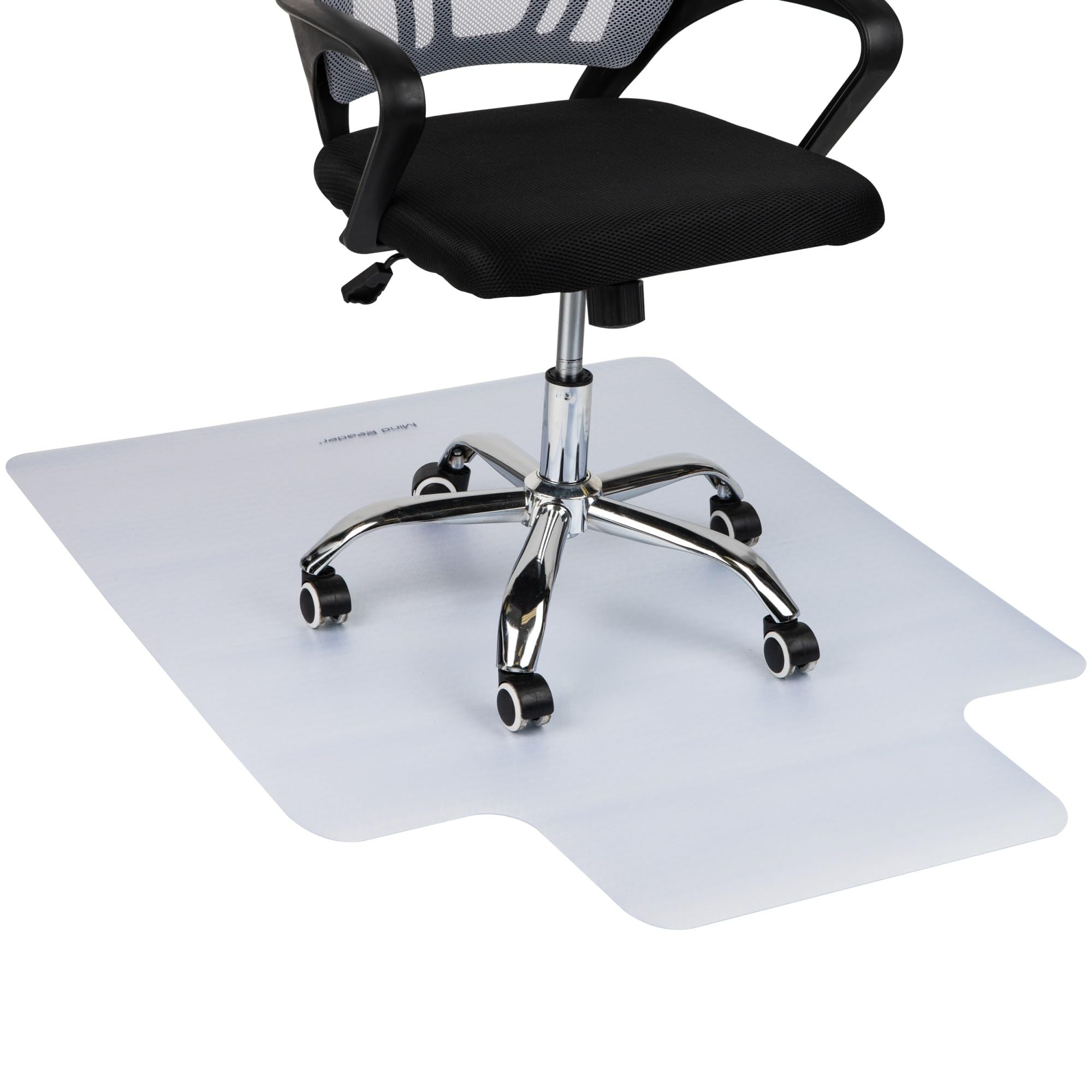 Mind Reader Office Chair Mat for Hardwood Floors, Under Desk Floor Protector, Rolling, PVC, 35.25" L x 47" W x 0.0625" H, Clear
