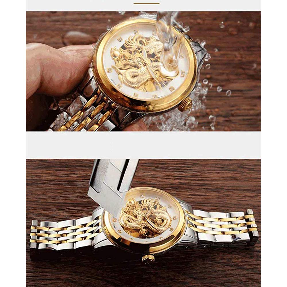 MASTOP Relojes para parejas de zafiro para hombres y mujeres, juego de parejas, mecánicos automáticos, de acero inoxidable, resistentes al agua