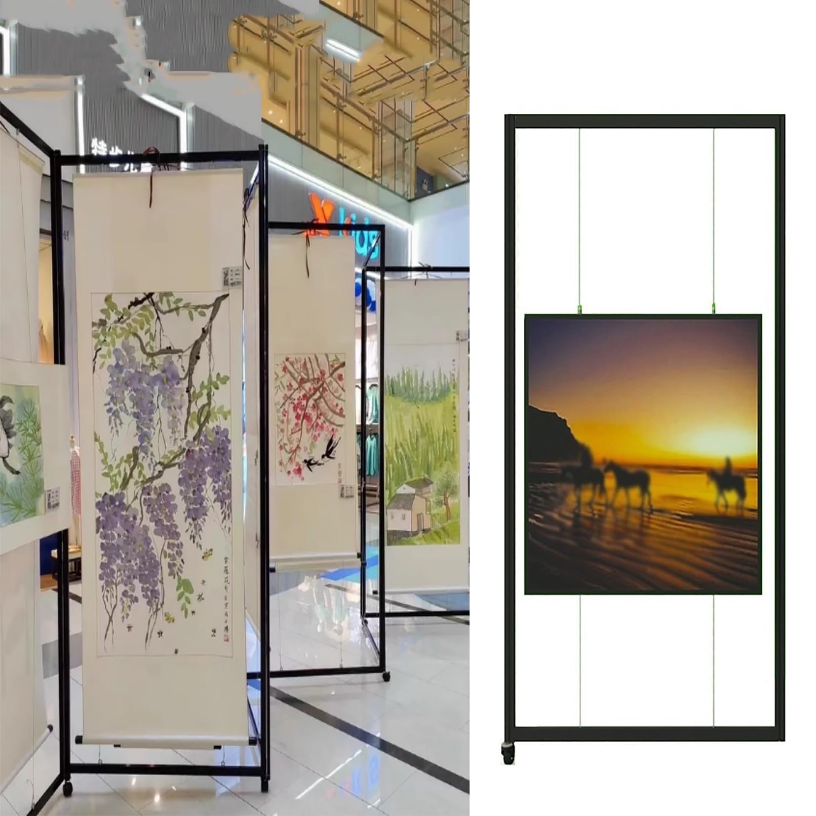 Présentoir d'art portable pour stabiliser vos tableaux sans percer de mur