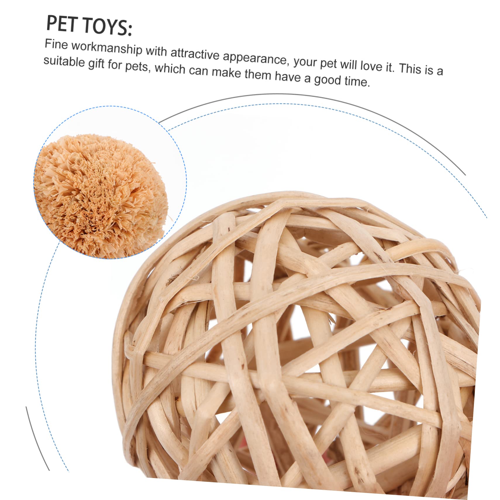 POPETPOP 15stücke Rattan Kauspielzeug Für Kleintiere Natürliche Kaubälle Für Kaninchen Hamster Und Meerschweinchen Zahnpflege Und Beschäftigung