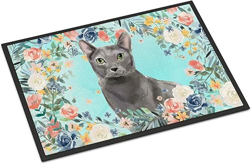 Miniatura 1 de Caroline's Treasures CK3390MAT - Felpudo azul de 18 x 27 pulgadas para puerta delantera, para interiores y exteriores, para entrada, antideslizante,