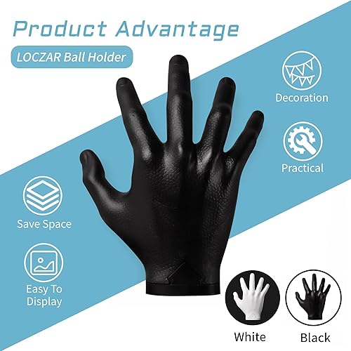 Miniatura 8 de LOCZAR Soporte de baloncesto, soporte de bola de escultura de mano, soporte de pared para decoración artística, estante de almacenamiento de