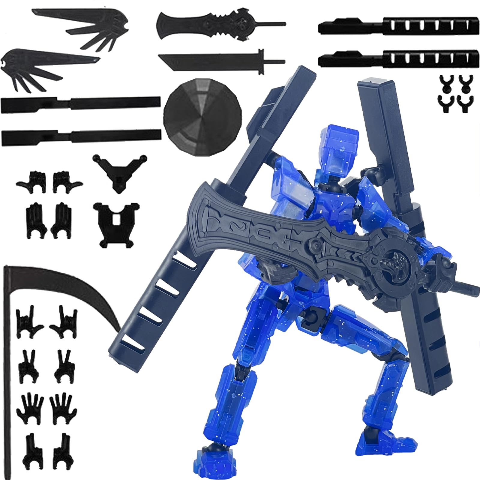 Binvin T13 Assembly Completed Action Figures 3D Printed, Multi-Jointed Robot Movable N13 Action Figure, Nova 13 Action Figure Decorative Toy Desktop