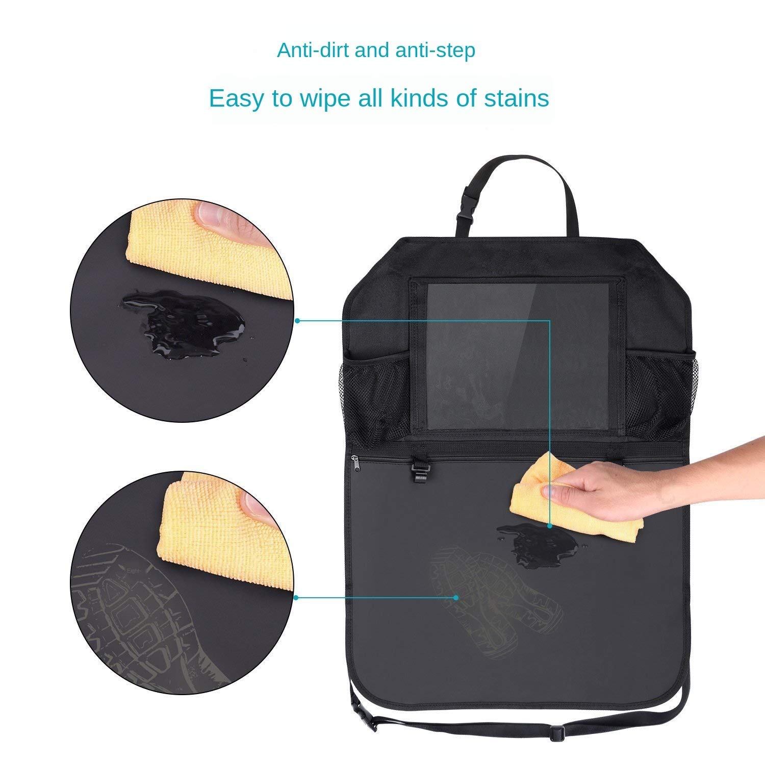 Auto-organizer voor de achterbank, rugleuningbescherming voor kinderen en kinderen, 2