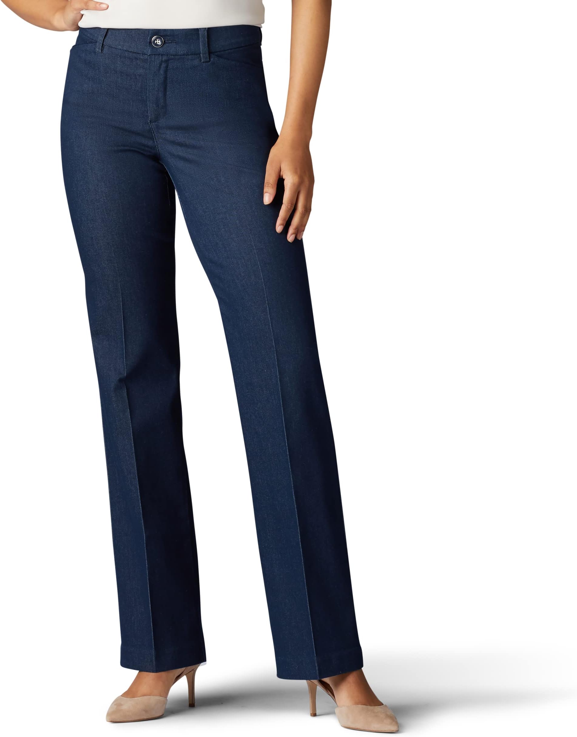 Lee Women's Ultra Lux Comfort with Flex Motion Trouser Pant, Indigo Rinse, 10