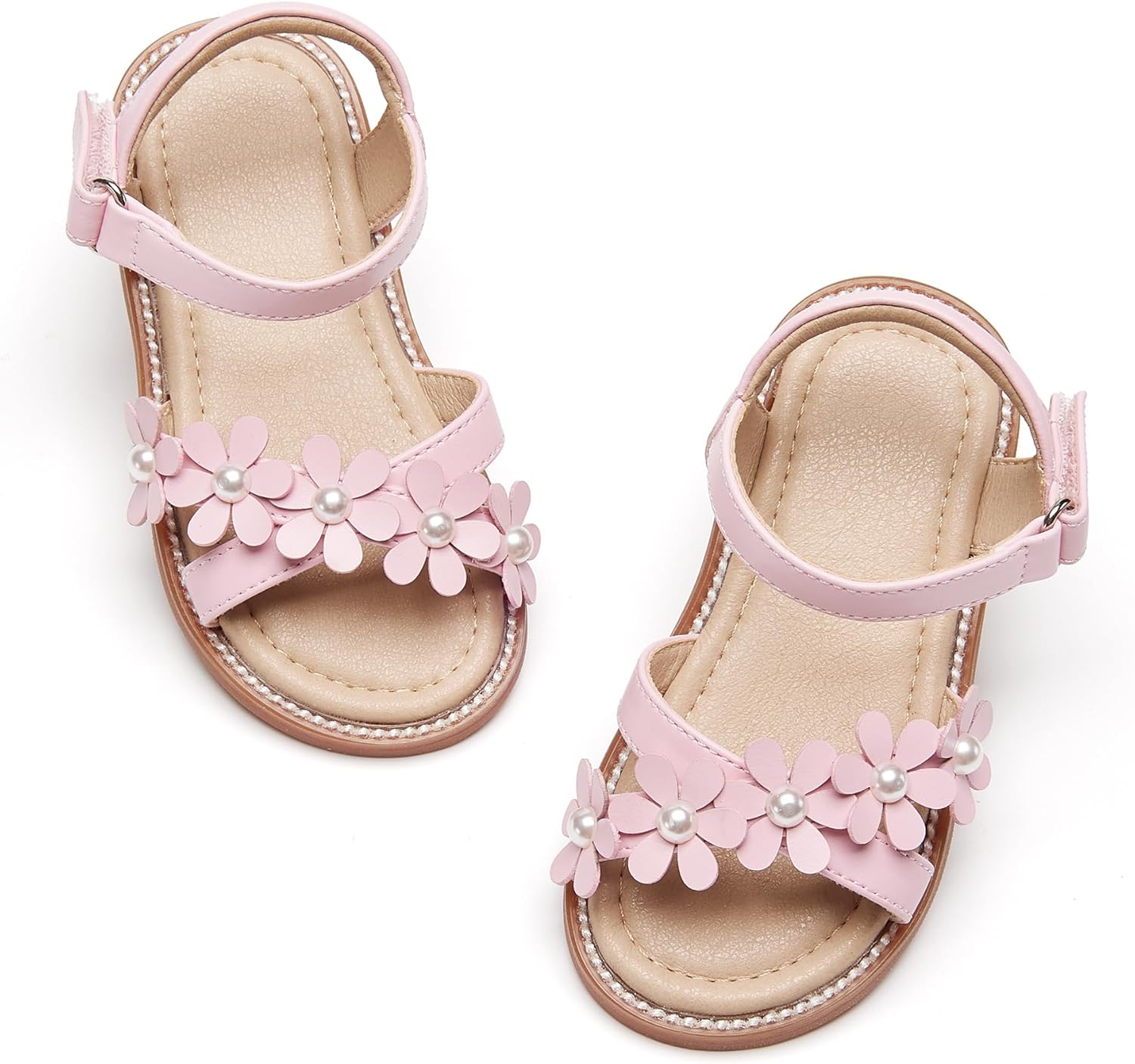 Otter MOMO Girls Open Toe Princess Flat Sandals with Comfort Sole Summer Sandals
