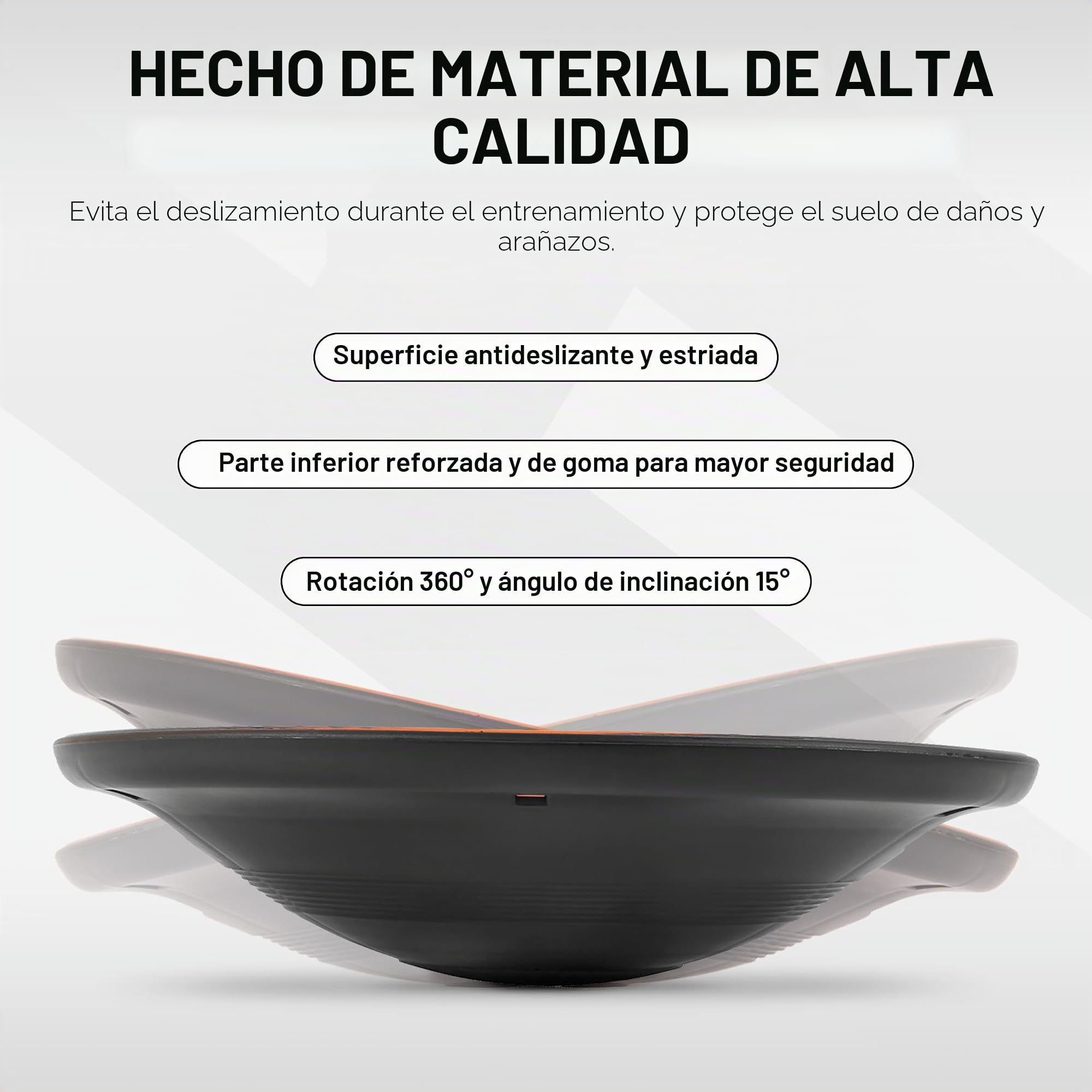 Tabla de equilibrio Premium de 40 cm de diámetro con póster de ejercicios y aplicación de ejercicios GRATIS - Tabla de equilibrio de fisioterapia, Equilibrio
