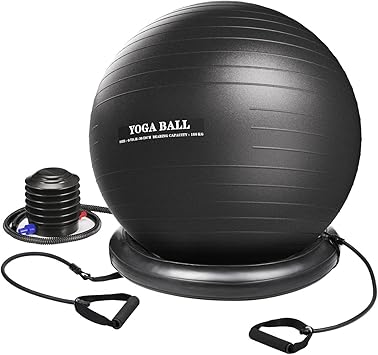 Amazon Setom バランスボール ヨガボールセット フィットネスボール 75cm Pvc アンチバースト ポンプ トレーニングチューブ付 ジム ホーム オフィスなどに適用 Setom バランスボール