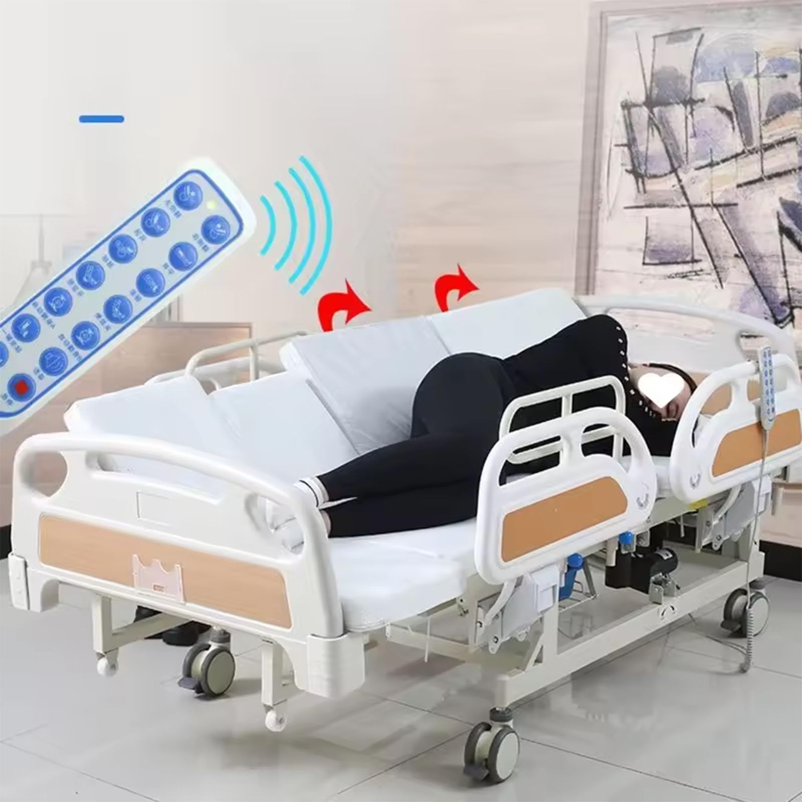 SICWEDIM Elderly Patient ICU Bed Full Electric Hospital Nursing Medical Bed, Mattress with Toilet, Smart Remote Control, Load-Bearing Capacity (A)