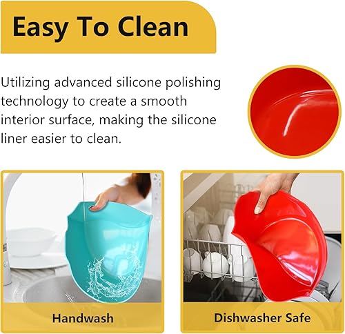 Miniatura 3 de Magikichen Revestimientos ovalados de silicona de 8 cuartos de galón, para revestimientos de ollas de barro, inserto divisor de olla de barro