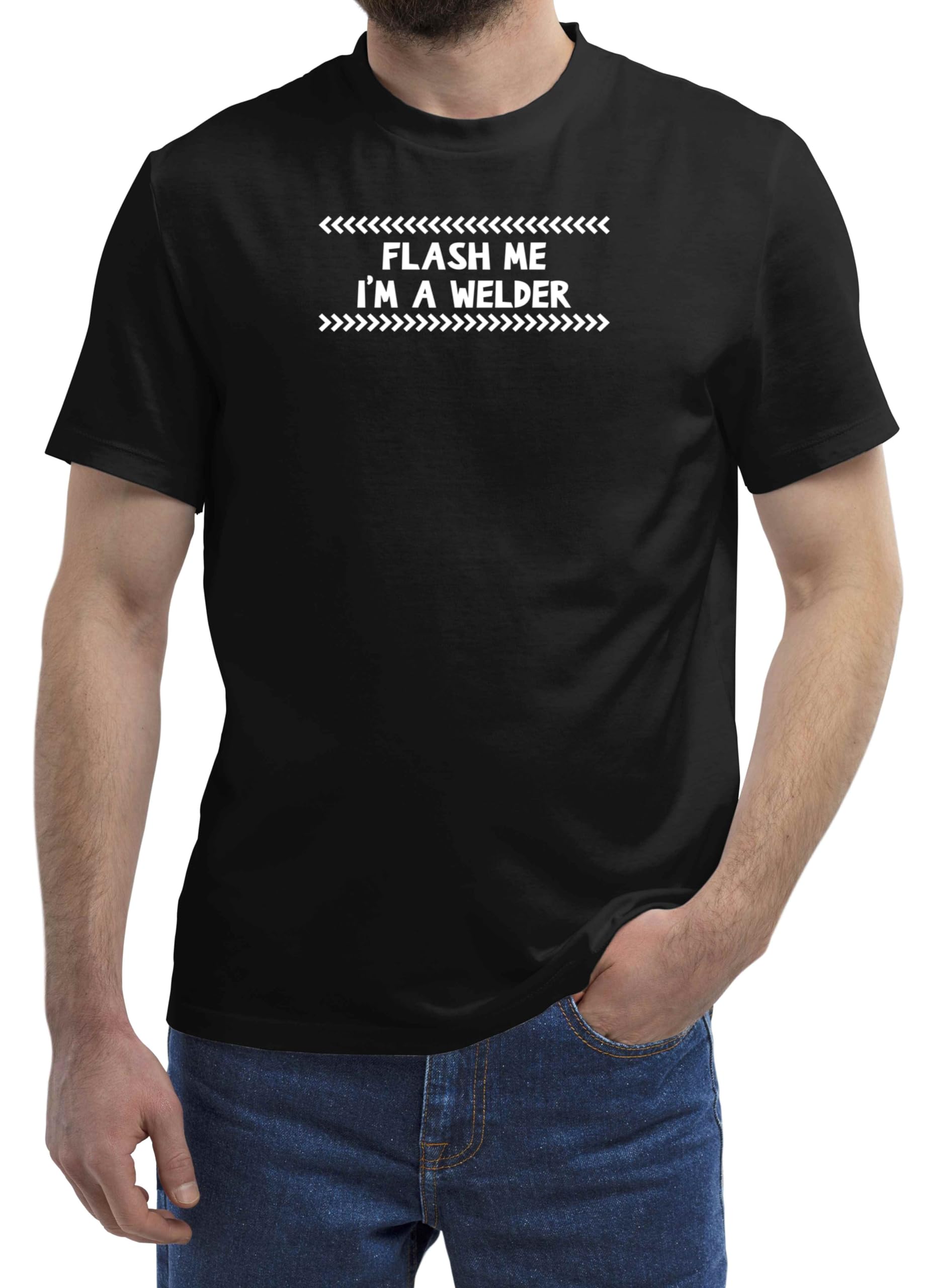 Humorous Gift Funny Welder Gift for Flashing Skills and Sparking Jokes Multi Size Black T-shirt