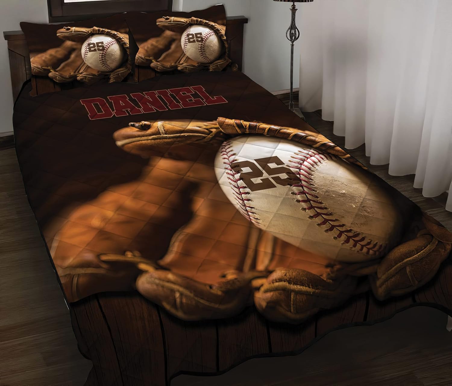 COZZBED Custom Amazing Baseball Art Quilt Set with Name