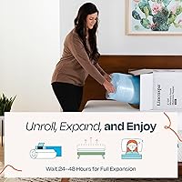 Vista 6 de Linenspa Memory Foam Mattress Topper, King Size - 2 Inch Gel Infused Memory Foam - Plush Feel - Cooling and Pressure Relieving - CertiPUR Certified